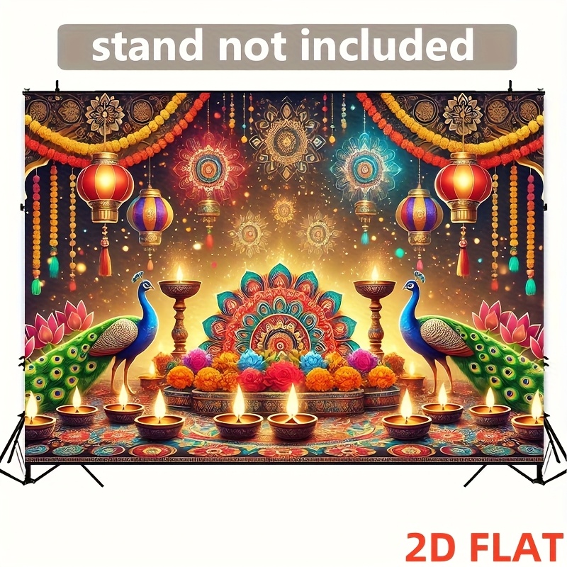 Lighting Decoration For Diwali - Tapiz Decorativo con Diseño de Pavo