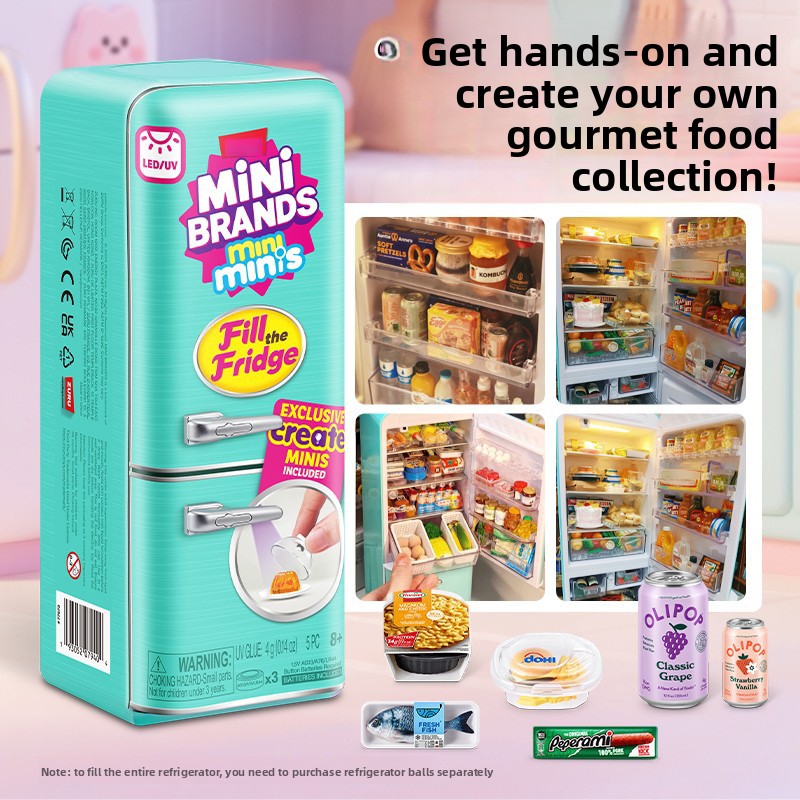 Lighting Decor House - Mini Refrigerador de Juguete con Luces