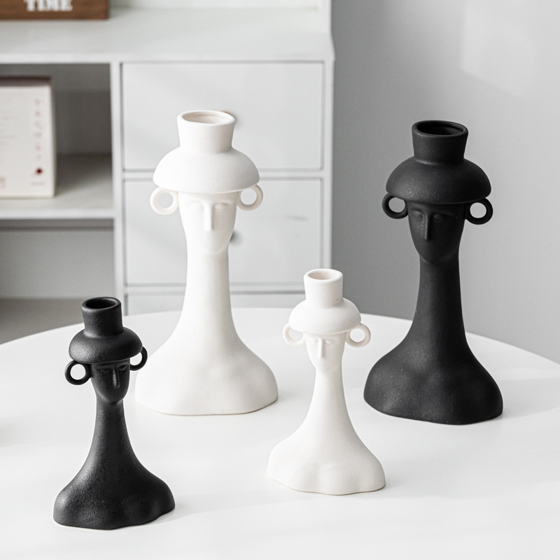 Home Decor Lighting Wholesale - Jarrón de Cerámica con Figura Humana