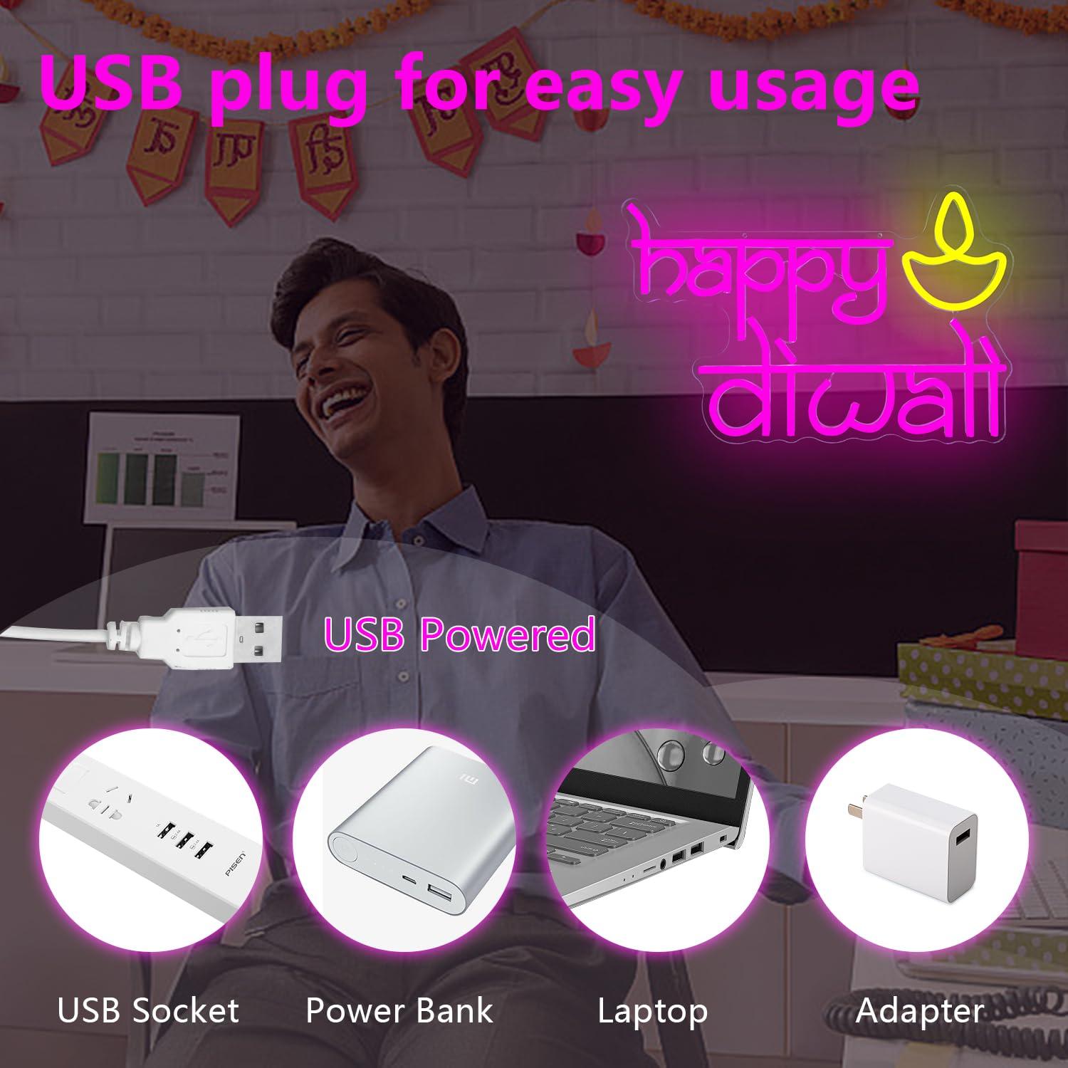 Letrero Luminoso LED de Neón c - Lighting Decoration For Diwali reseña y precio