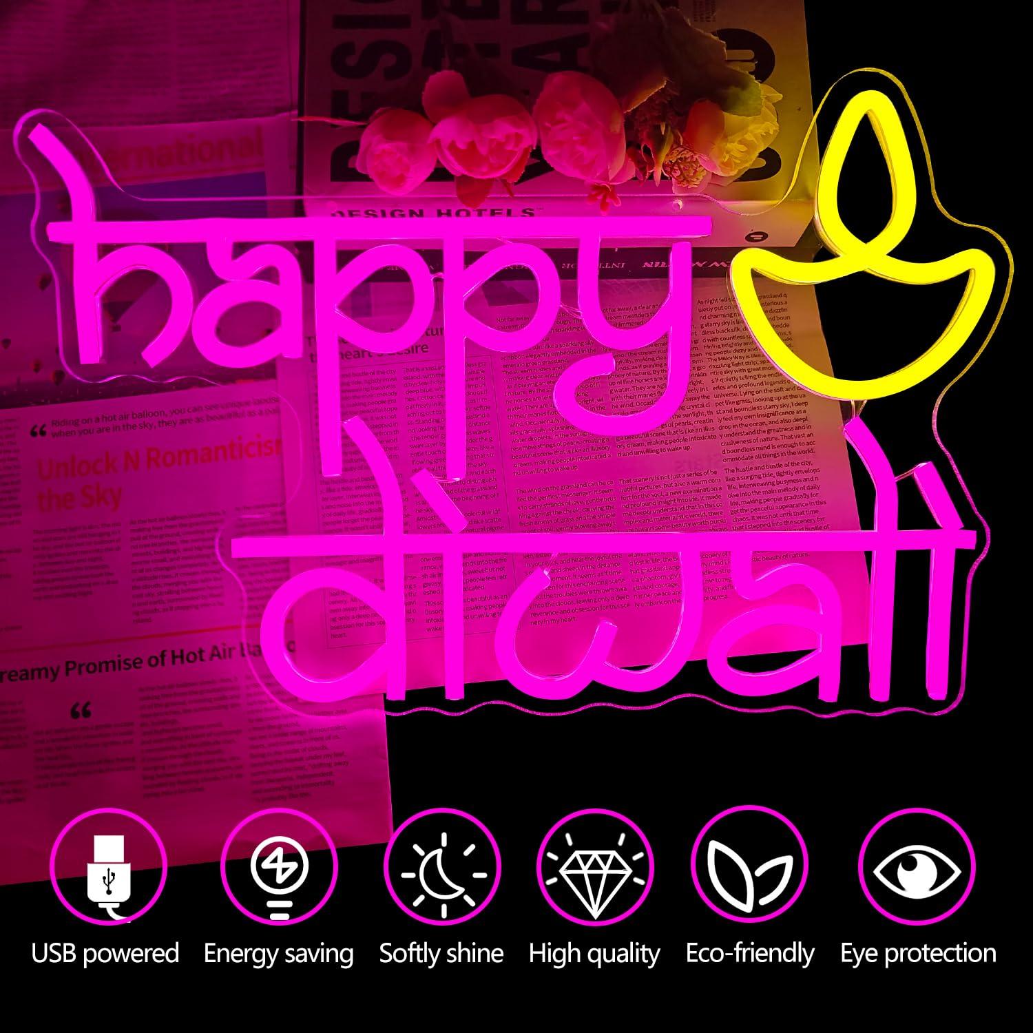 Letrero Luminoso LED de Neón c - Lighting Decoration For Diwali reseña y precio