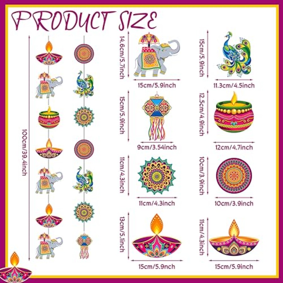 8 Piezas de Decoración Colgant - Lighting Decoration For Diwali reseña y precio