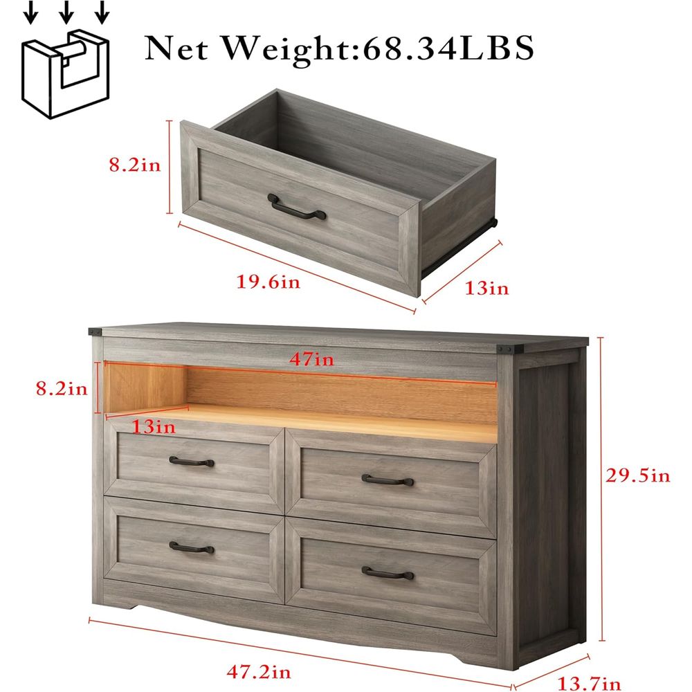 Cómoda gris para dormitorio, c - Furniture Lighting & Decor Magazine reseña y precio