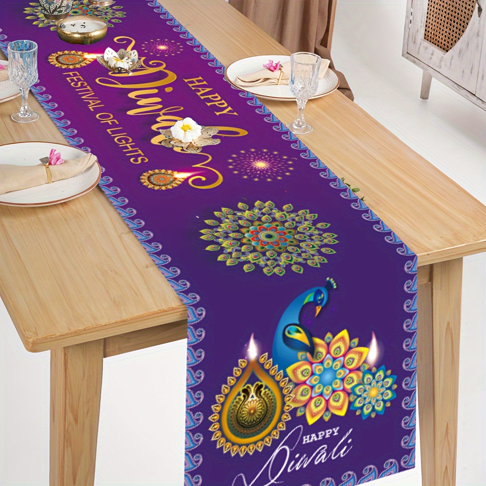 Camino de Mesa de Lino para el - Lighting Decoration For Diwali reseña y precio