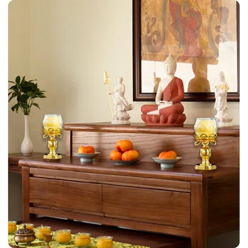 2 Soportes de Latón Dorado con - Lighting Decoration For Diwali reseña y precio